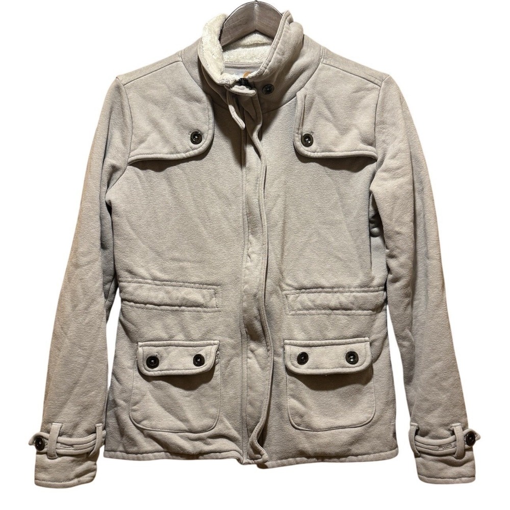 Carhartt Sherpa‎ Lined Collar Sweat Full Zip Jacket Light Pink Women's Size M